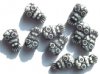 10 19x11mm White and Black Owl Beads